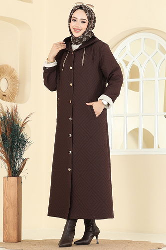 moda selvim Overcoat 1314ORG1169 Brown - Thumbnail