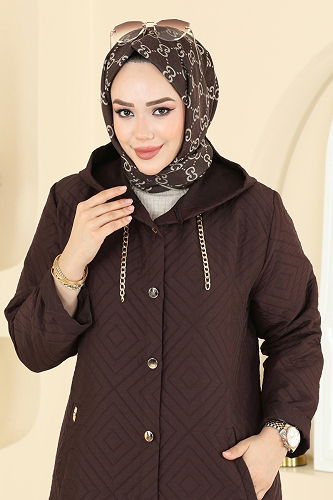 moda selvim Overcoat 1314ORG1169 Brown - Thumbnail