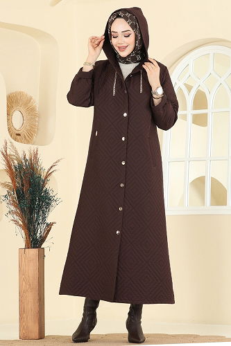 moda selvim Overcoat 1314ORG1169 Brown - Thumbnail