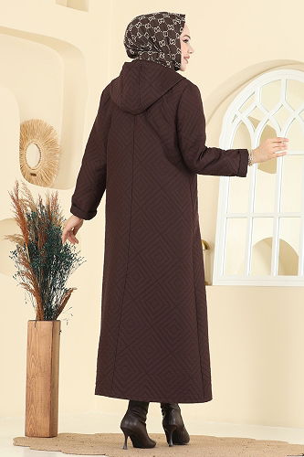moda selvim Overcoat 1314ORG1169 Brown - Thumbnail