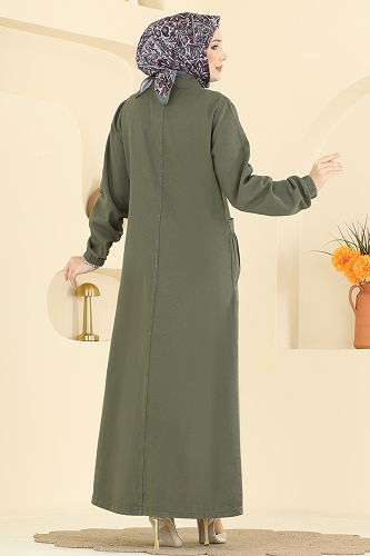 moda selvim Overcoat 1320ORG1169 Khaki - Thumbnail