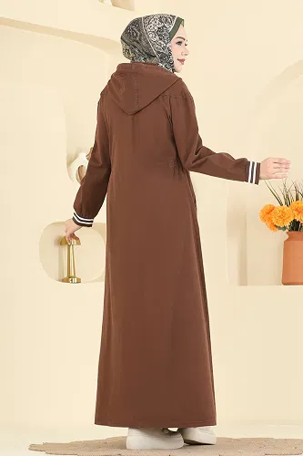moda selvim Overcoat 1321ORG1169 Brown - Thumbnail
