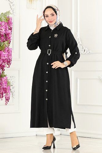 moda selvim كاب أسود 162MP806 - Thumbnail