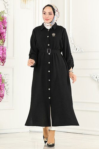 moda selvim كاب أسود 162MP806 - Thumbnail