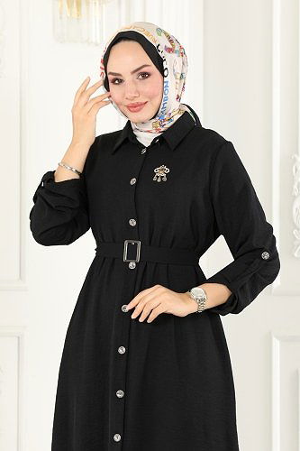 moda selvim كاب أسود 162MP806 - Thumbnail