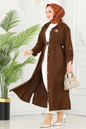 moda selvim Overcoat 162MP806 Light Brown - Thumbnail