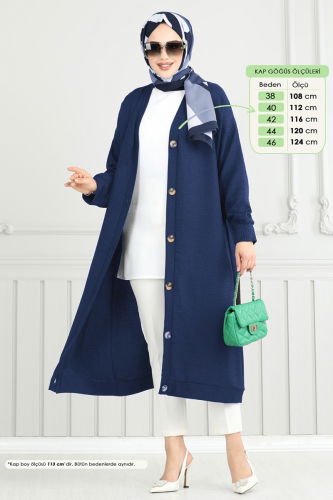 MRV L.N.A. - Overcoat 1839LNA1042-M Navy Blue