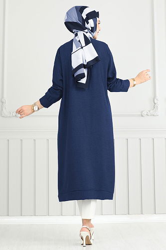 moda selvim كاب كحلي 1839LNA1042-M - Thumbnail