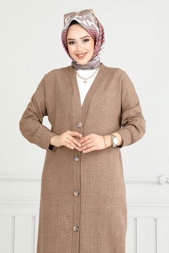 moda selvim Overcoat 1839LVN1041 Light Brown - Thumbnail