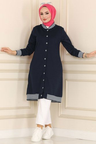 moda selvim 1912MRT754 كحلي ملابس قصيره - Thumbnail