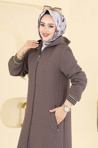 moda selvim كاب بيج غامق 1926TRT545 - Thumbnail