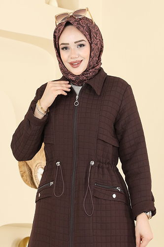 moda selvim Overcoat 1927TRT545 Bitter Brown - Thumbnail