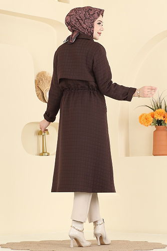 moda selvim كاب بني غامق 1927TRT545 - Thumbnail