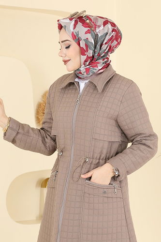 moda selvim كاب بيج غامق 1927TRT545 - Thumbnail