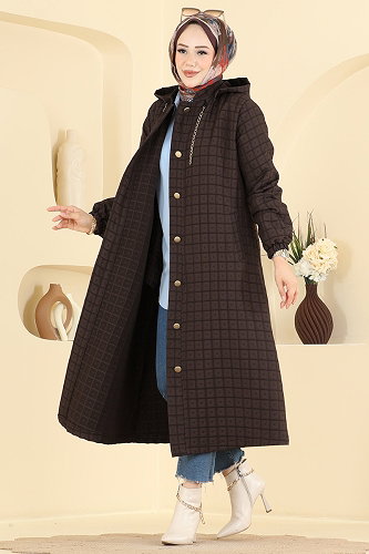 moda selvim Overcoat 2006DFL152 Bitter Brown - Thumbnail