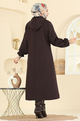 moda selvim Overcoat 2006DFL152 Brown - Thumbnail