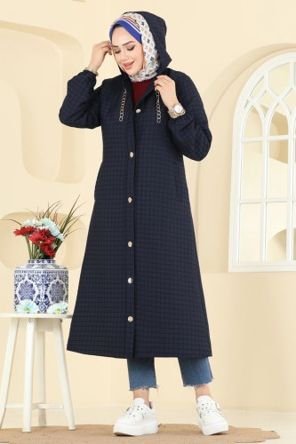 CNDR × Havehad Over-fit long coat navy 2 Overcoat 2006DFL152 Navy Blue - Moda Selvim