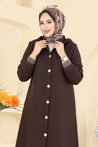 moda selvim كاب بني غامق 2025TRT545 - Thumbnail