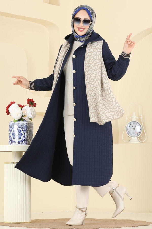 Modaselvim Overcoat / Coat Overcoat 2025TRT545 Navy Blue