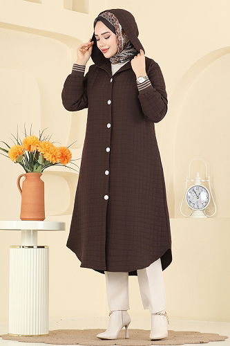 moda selvim Overcoat 2026TRT545 Bitter Brown - Thumbnail