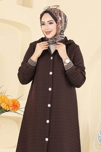 moda selvim Overcoat 2026TRT545 Bitter Brown - Thumbnail