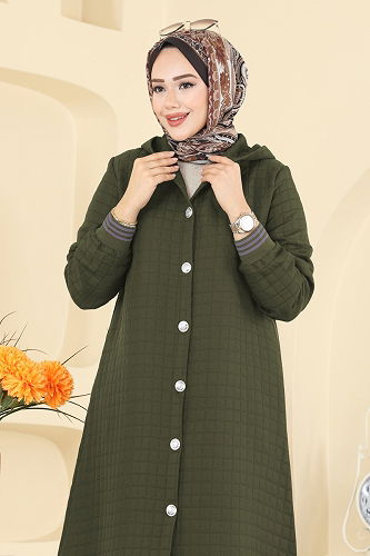 moda selvim Overcoat 2026TRT545 Khaki - Thumbnail