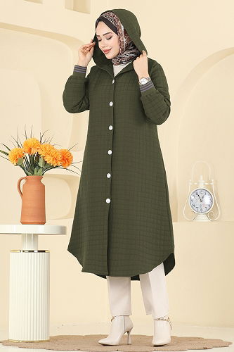 moda selvim Overcoat 2026TRT545 Khaki - Thumbnail