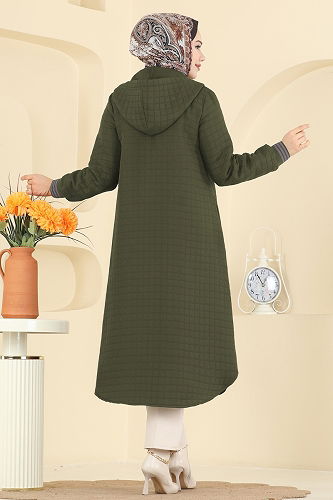 moda selvim Overcoat 2026TRT545 Khaki - Thumbnail