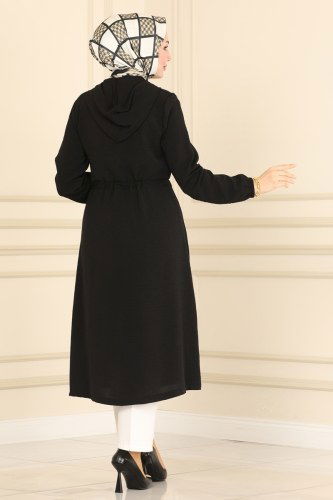 moda selvim 2030NZR779 اسود ملابس قصيره - Thumbnail