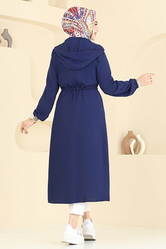 moda selvim Overcoat 2030TRT545 Navy Blue - Thumbnail