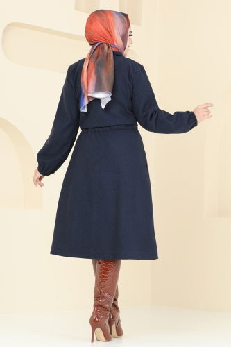 moda selvim Overcoat 2056BG354 Navy Blue - Thumbnail