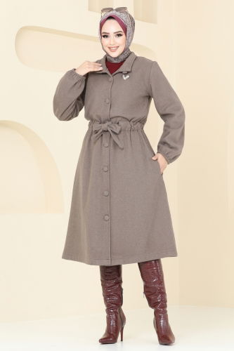 moda selvim Overcoat 2056BG354 Vision - Thumbnail