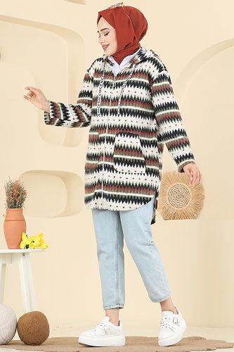 moda selvim كاب نمر3 زيتي&أسود 2062ERK1158 - Thumbnail