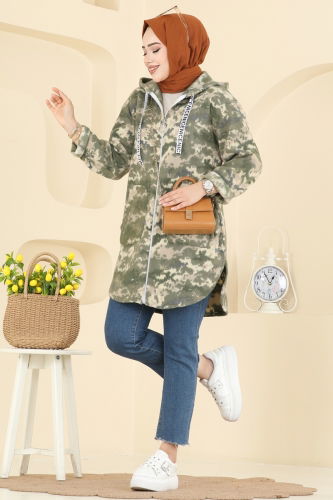 E.R.K. - Overcoat 2062ERK1158 Pattern1 Khaki