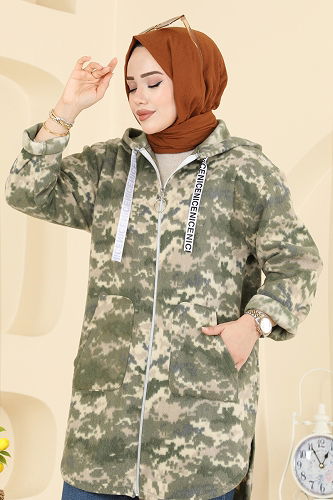 moda selvim كاب نمط 1 أخضر غفني 2062ERK1158 - Thumbnail