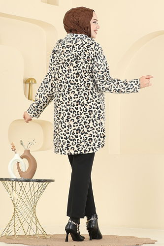 moda selvim Overcoat 2062ERK1158 Pattern2 Leopard&Vision - Thumbnail