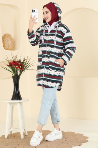 E.R.K. - Overcoat 2062ERK1158 Pattern3 Emerald&Red