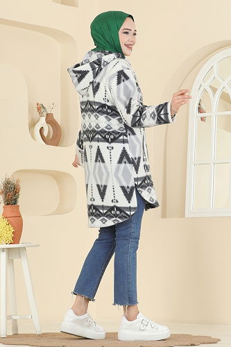 moda selvim Overcoat 2062ERK1158 Pattern6 Gray - Thumbnail