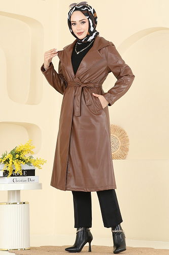 moda selvim Overcoat 21179MPR1163 Tan - Thumbnail