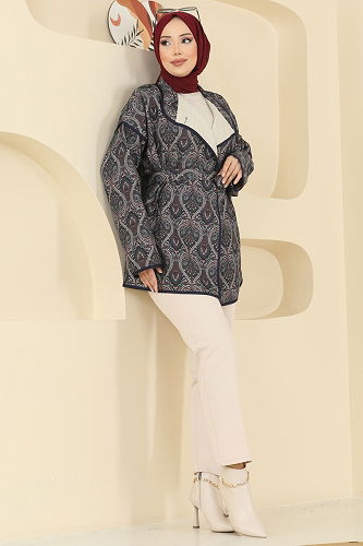 moda selvim Overcoat 21186MPR1163 Black - Thumbnail