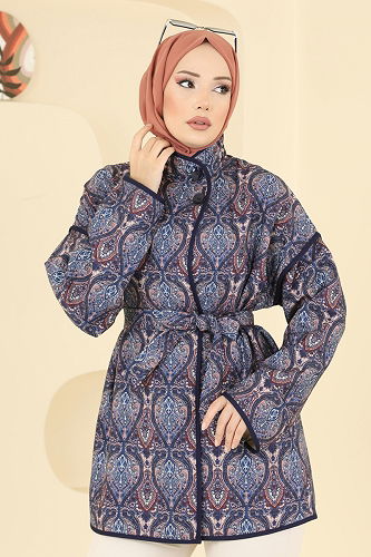 moda selvim Overcoat 21186MPR1163 Navy Blue - Thumbnail