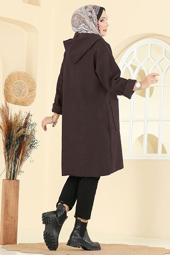 moda selvim كاب بني غامق 2141LYD1165 - Thumbnail