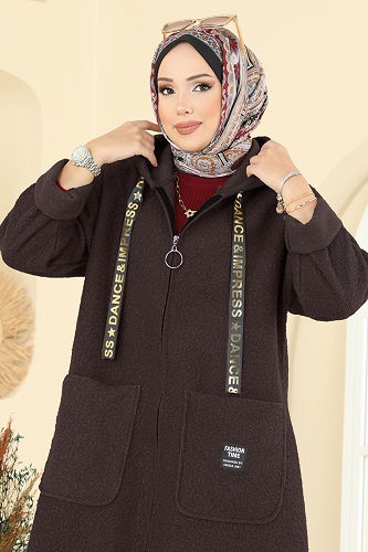 moda selvim كاب بني غامق 2141LYD1165 - Thumbnail