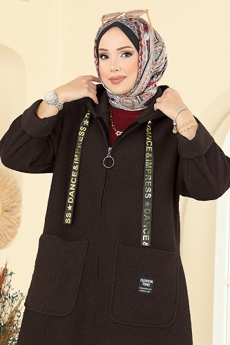 moda selvim كاب بني غامق 2141LYD1165 - Thumbnail