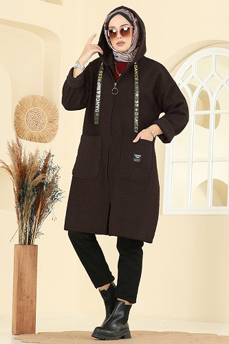 moda selvim كاب بني غامق 2141LYD1165 - Thumbnail