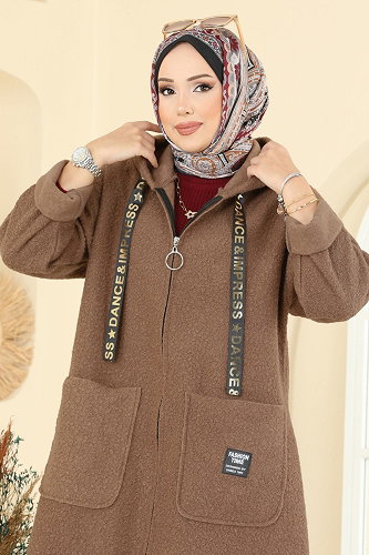 moda selvim Overcoat 2141LYD1165 Dark Vision - Thumbnail