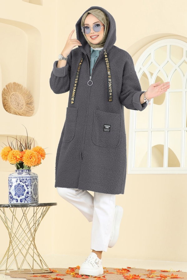 Modaselvim 20% + 70% OFF Overcoat 2141LYD1165 Smoked