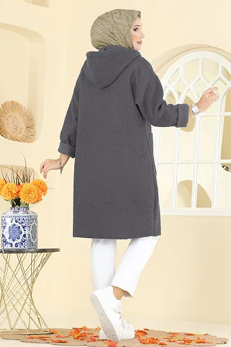 moda selvim كاب رمادي غامق 2141LYD1165 - Thumbnail