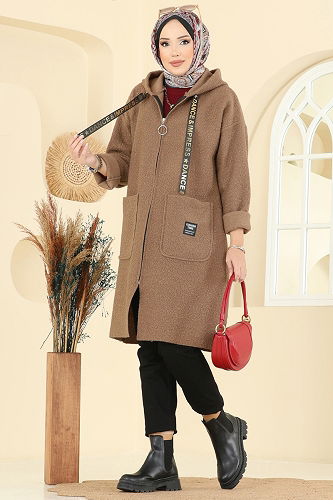 moda selvim Overcoat 2141LYD1165 Tan - Thumbnail
