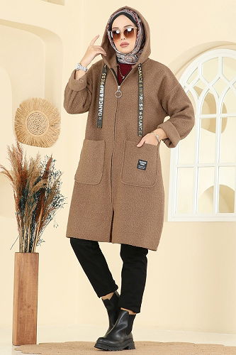 moda selvim Overcoat 2141LYD1165 Tan - Thumbnail